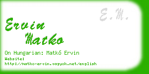 ervin matko business card
