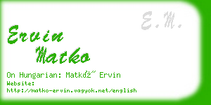 ervin matko business card